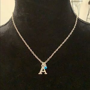 NWT Dainty Silver Letter A Initial Necklace
